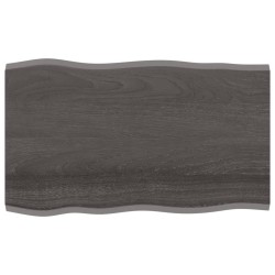 Tischplatte 100x60x2 cm Massivholz Eiche Behandelt Baumkante