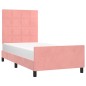 vidaXL Bettgestell mit Kopfteil Rosa 100x200 cm Samt vidaXL Bettgestell mit Kopfteil Rosa 100x200 cm Samt