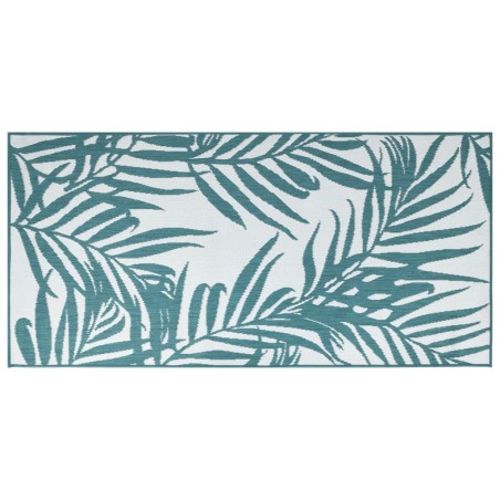 vidaXL Outdoor-Teppich Aquablau und Weiß 100x200 cm Beidseitig Nutzbar