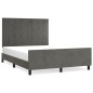 vidaXL Bettgestell mit Kopfteil Dunkelgrau 140x190 cm Samt vidaXL Bettgestell mit Kopfteil Dunkelgrau 140x190 cm Samt