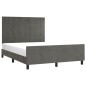 vidaXL Bettgestell mit Kopfteil Dunkelgrau 140x190 cm Samt vidaXL Bettgestell mit Kopfteil Dunkelgrau 140x190 cm Samt