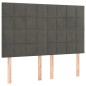 vidaXL Bettgestell mit Kopfteil Dunkelgrau 140x190 cm Samt vidaXL Bettgestell mit Kopfteil Dunkelgrau 140x190 cm Samt