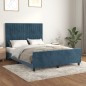 vidaXL Bettgestell mit Kopfteil Dunkelblau 140x190 cm Samt vidaXL Bettgestell mit Kopfteil Dunkelblau 140x190 cm Samt