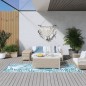 Outdoor-Teppich Aquablau und Weiß 80x250 cm Beidseitig Nutzbar Outdoor-Teppich Aquablau und Weiß 80x250 cm Beidseitig Nutzbar