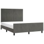 vidaXL Bettgestell mit Kopfteil Dunkelgrau 140x200 cm Samt vidaXL Bettgestell mit Kopfteil Dunkelgrau 140x200 cm Samt