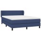 vidaXL Boxspringbett mit Matratze Blau 140x190 cm Stoff vidaXL Boxspringbett mit Matratze Blau 140x190 cm Stoff