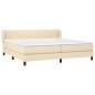 vidaXL Boxspringbett mit Matratze Creme 200x200 cm Stoff vidaXL Boxspringbett mit Matratze Creme 200x200 cm Stoff