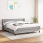 vidaXL Boxspringbett mit Matratze Hellgrau 160x200 cm Stoff vidaXL Boxspringbett mit Matratze Hellgrau 160x200 cm Stoff