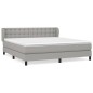 vidaXL Boxspringbett mit Matratze Hellgrau 160x200 cm Stoff vidaXL Boxspringbett mit Matratze Hellgrau 160x200 cm Stoff