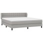vidaXL Boxspringbett mit Matratze Hellgrau 160x200 cm Stoff vidaXL Boxspringbett mit Matratze Hellgrau 160x200 cm Stoff