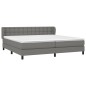vidaXL Boxspringbett mit Matratze Dunkelgrau 200x200 cm Stoff vidaXL Boxspringbett mit Matratze Dunkelgrau 200x200 cm Stoff