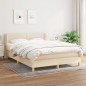 vidaXL Boxspringbett mit Matratze Creme 140x190 cm Stoff vidaXL Boxspringbett mit Matratze Creme 140x190 cm Stoff