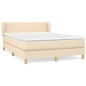 vidaXL Boxspringbett mit Matratze Creme 140x190 cm Stoff vidaXL Boxspringbett mit Matratze Creme 140x190 cm Stoff
