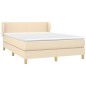 vidaXL Boxspringbett mit Matratze Creme 140x190 cm Stoff vidaXL Boxspringbett mit Matratze Creme 140x190 cm Stoff
