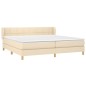 vidaXL Boxspringbett mit Matratze Creme 200x200 cm Stoff vidaXL Boxspringbett mit Matratze Creme 200x200 cm Stoff