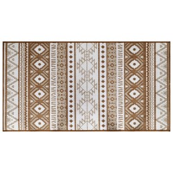 Outdoor-Teppich Braun und Weiß 100x200 cm Beidseitig Nutzbar
