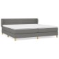 vidaXL Boxspringbett mit Matratze Dunkelgrau 200x200 cm Stoff vidaXL Boxspringbett mit Matratze Dunkelgrau 200x200 cm Stoff