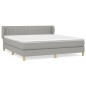 vidaXL Boxspringbett mit Matratze Hellgrau 160x200 cm Stoff vidaXL Boxspringbett mit Matratze Hellgrau 160x200 cm Stoff
