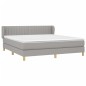 vidaXL Boxspringbett mit Matratze Hellgrau 160x200 cm Stoff vidaXL Boxspringbett mit Matratze Hellgrau 160x200 cm Stoff