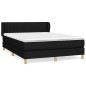 vidaXL Boxspringbett mit Matratze Schwarz 140x190 cm Stoff vidaXL Boxspringbett mit Matratze Schwarz 140x190 cm Stoff
