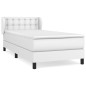vidaXL Boxspringbett mit Matratze Weiß 80x200 cm Kunstleder vidaXL Boxspringbett mit Matratze Weiß 80x200 cm Kunstleder