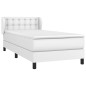 vidaXL Boxspringbett mit Matratze Weiß 80x200 cm Kunstleder vidaXL Boxspringbett mit Matratze Weiß 80x200 cm Kunstleder