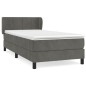 vidaXL Boxspringbett mit Matratze Dunkelgrau 90x190 cm Samt vidaXL Boxspringbett mit Matratze Dunkelgrau 90x190 cm Samt