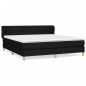 vidaXL Boxspringbett mit Matratze Schwarz 160x200 cm Stoff vidaXL Boxspringbett mit Matratze Schwarz 160x200 cm Stoff