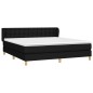 vidaXL Boxspringbett mit Matratze Schwarz 160x200 cm Stoff vidaXL Boxspringbett mit Matratze Schwarz 160x200 cm Stoff