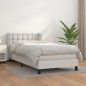 vidaXL Boxspringbett mit Matratze Weiß 90x200 cm Kunstleder vidaXL Boxspringbett mit Matratze Weiß 90x200 cm Kunstleder