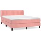 vidaXL Boxspringbett mit Matratze Rosa 140x190 cm Samt vidaXL Boxspringbett mit Matratze Rosa 140x190 cm Samt