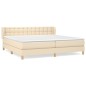 vidaXL Boxspringbett mit Matratze Creme 200x200 cm Stoff vidaXL Boxspringbett mit Matratze Creme 200x200 cm Stoff