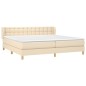 vidaXL Boxspringbett mit Matratze Creme 200x200 cm Stoff vidaXL Boxspringbett mit Matratze Creme 200x200 cm Stoff