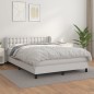 vidaXL Boxspringbett mit Matratze Weiß 140x190 cm Kunstleder vidaXL Boxspringbett mit Matratze Weiß 140x190 cm Kunstleder