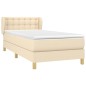 vidaXL Boxspringbett mit Matratze Creme 90x200 cm Stoff vidaXL Boxspringbett mit Matratze Creme 90x200 cm Stoff