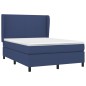 vidaXL Boxspringbett mit Matratze Blau 140x200 cm Stoff vidaXL Boxspringbett mit Matratze Blau 140x200 cm Stoff