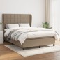 vidaXL Boxspringbett mit Matratze Taupe 140x190 cm Stoff vidaXL Boxspringbett mit Matratze Taupe 140x190 cm Stoff