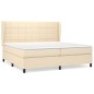vidaXL Boxspringbett mit Matratze Creme 200x200 cm Stoff vidaXL Boxspringbett mit Matratze Creme 200x200 cm Stoff