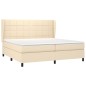 vidaXL Boxspringbett mit Matratze Creme 200x200 cm Stoff vidaXL Boxspringbett mit Matratze Creme 200x200 cm Stoff