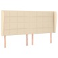 vidaXL Boxspringbett mit Matratze Creme 200x200 cm Stoff vidaXL Boxspringbett mit Matratze Creme 200x200 cm Stoff