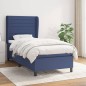 vidaXL Boxspringbett mit Matratze Blau 90x200 cm Stoff vidaXL Boxspringbett mit Matratze Blau 90x200 cm Stoff