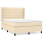 vidaXL Boxspringbett mit Matratze Creme 140x200 cm Stoff vidaXL Boxspringbett mit Matratze Creme 140x200 cm Stoff