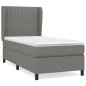 vidaXL Boxspringbett mit Matratze Dunkelgrau 80x200 cm Stoff vidaXL Boxspringbett mit Matratze Dunkelgrau 80x200 cm Stoff