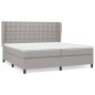 vidaXL Boxspringbett mit Matratze Hellgrau 200x200 cm Stoff vidaXL Boxspringbett mit Matratze Hellgrau 200x200 cm Stoff