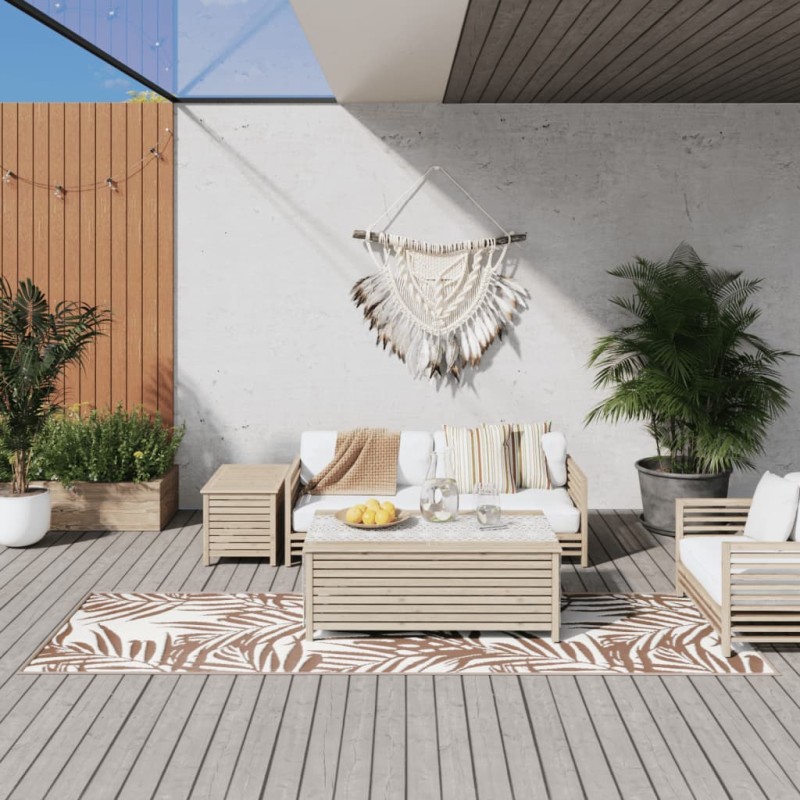 Outdoor-Teppich Braun und Weiß 80x250 cm Beidseitig Nutzbar Outdoor-Teppich Braun und Weiß 80x250 cm Beidseitig Nutzbar