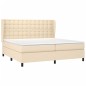 vidaXL Boxspringbett mit Matratze Creme 200x200 cm Stoff vidaXL Boxspringbett mit Matratze Creme 200x200 cm Stoff