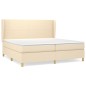 vidaXL Boxspringbett mit Matratze Creme 200x200 cm Stoff vidaXL Boxspringbett mit Matratze Creme 200x200 cm Stoff