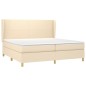 vidaXL Boxspringbett mit Matratze Creme 200x200 cm Stoff vidaXL Boxspringbett mit Matratze Creme 200x200 cm Stoff