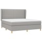 vidaXL Boxspringbett mit Matratze Hellgrau 160x200 cm Stoff vidaXL Boxspringbett mit Matratze Hellgrau 160x200 cm Stoff