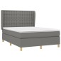 vidaXL Boxspringbett mit Matratze Dunkelgrau 140x200 cm Stoff vidaXL Boxspringbett mit Matratze Dunkelgrau 140x200 cm Stoff